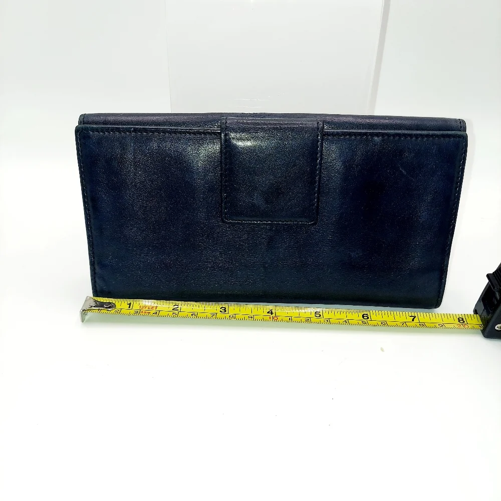 Bvlgari Black Lambskin Leather Long Wallet